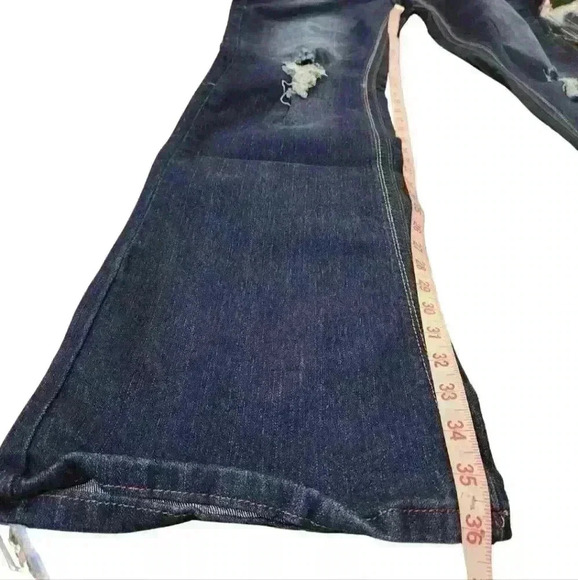 Women's Alloy Apparel Avery Low Rise Boot Cut Tall Five Pocket Style Blue Jeans - Picture 6 of 11